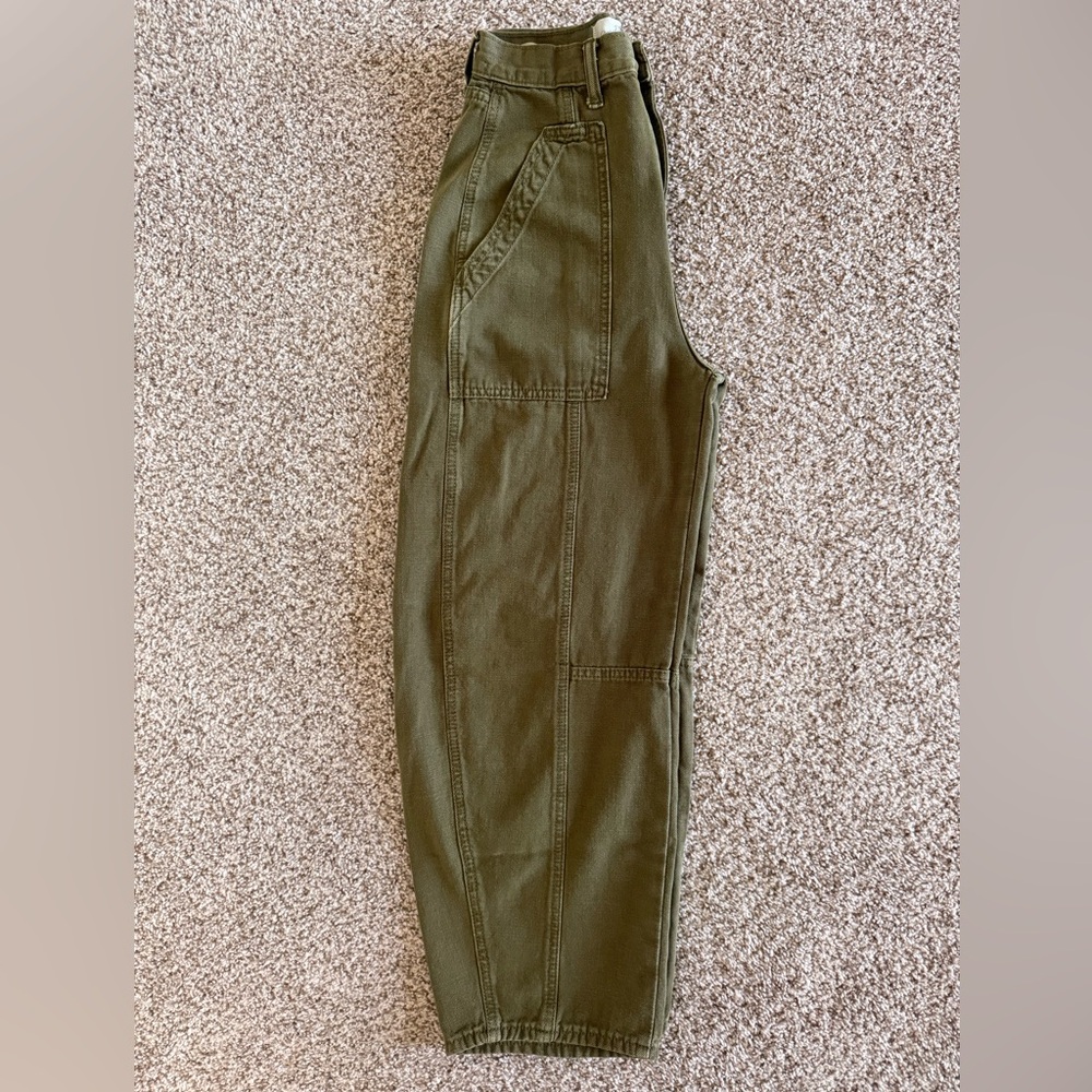Universal Thread Olive Easy Barrel Utility Pants with Button Front - Picture 3 of 8